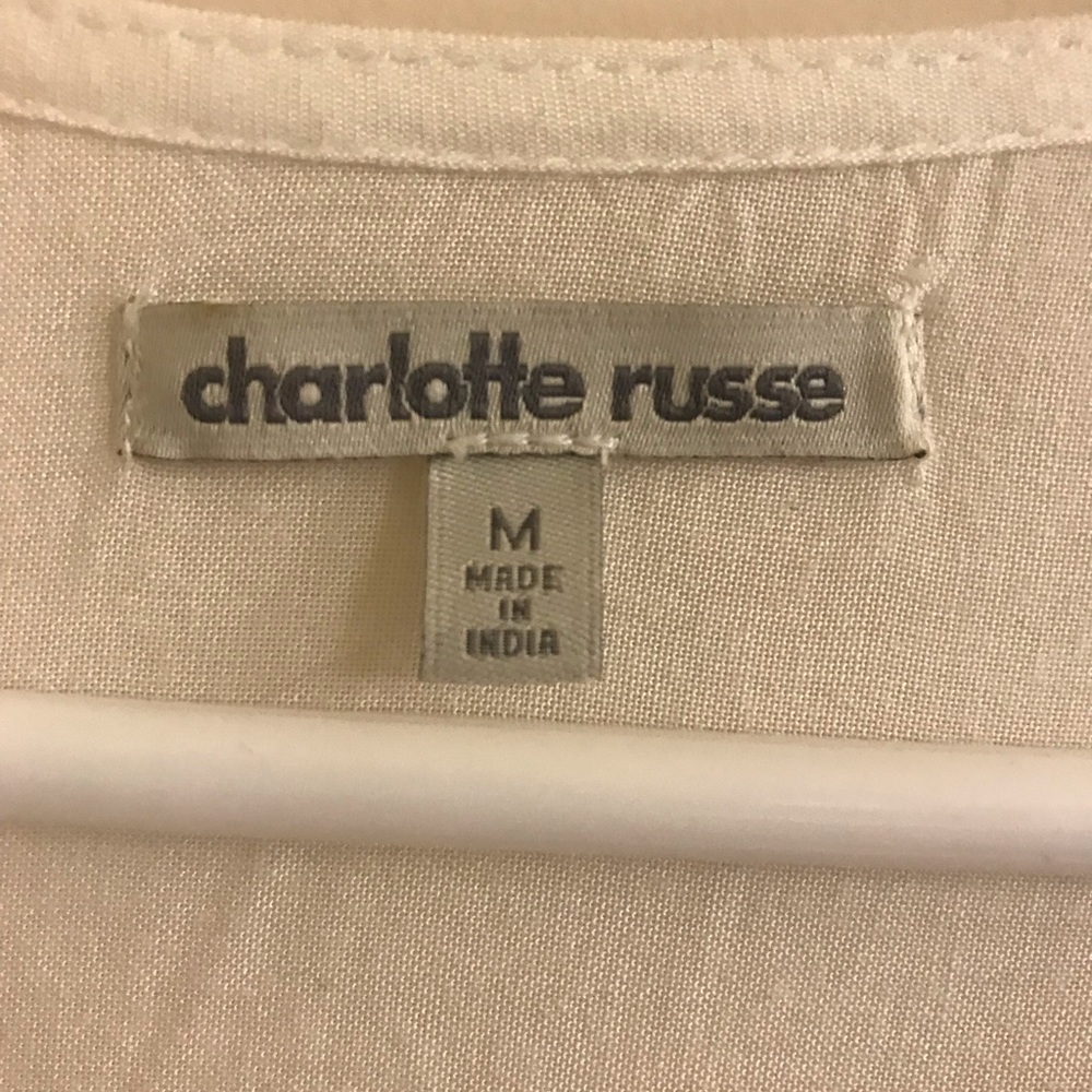 Charlotte Russe White Dress with Print Overlay. - Picture 3 of 4